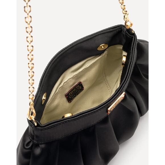 Frances Valentine Nora Clutch Satin ~ Black - Picture 4 of 9